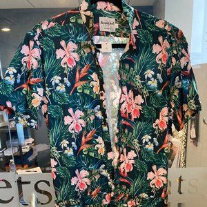 Men's Romper Jack Romper - Hawaii / Jungle Print Romper Size L